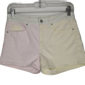 Gap Pastel Color Block Pink Yellow Green Short Denim Jean Shorts Slim Short 24